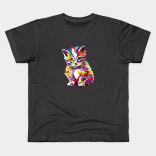 Cute colorful cat Kids T-Shirt